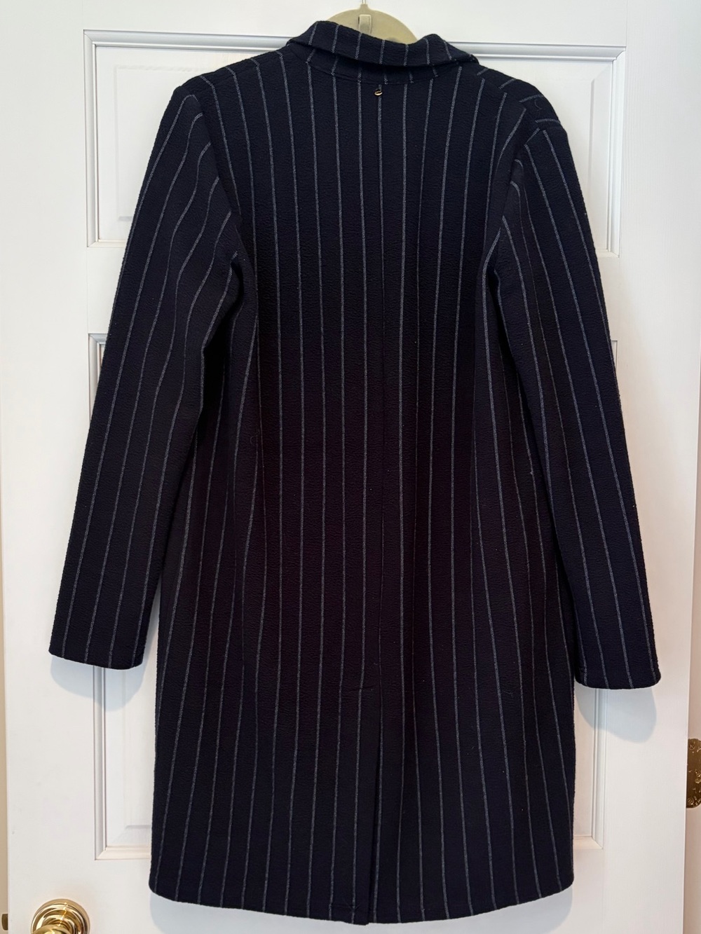 NWT Anthropologie Harlyn Navy Pinstripe Open-Front Coat - Picture 11 of 12